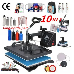 Rubysub 10 In 1 Dubbele Display Sublimatie Machine Combo Warmte Persmachine Voor T-Shirt/Mok/Pen