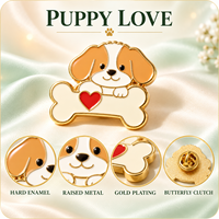 Fabricant et Grossiste de Pin's de revers en métal émaillé personnalisés pour récompenses de participants aux concours canins Puppy Love Kennel Club, pour commandes en gros et distributeurs