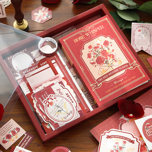 <span class=keywords><strong>Kit</strong></span> de fournitures pour <span class=keywords><strong>scrapbooking</strong></span> et journalisation DIY, 123 pièces, papier de reliure <span class=keywords><strong>vintage</strong></span> à motif de roses et café, couverture de carnet A6 à grille, imprimé - Product Image 4