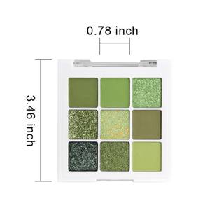 <span class=keywords><strong>Palette</strong></span> di ombretti <span class=keywords><strong>verde</strong></span> OEM/ODM <span class=keywords><strong>con</strong></span> 9 tonalità multicolore (opaco/Shimmer) in polvere completa materiali interni senza tubi - Product Image 5