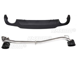 Pour Mercedes Benz W204 2011-2014 Édition Sport, Spoiler de pare-chocs arrière, Lame de pare-chocs, Embout d'échappement, Protection de pare-chocs en acier inoxydable, Accessoires - Product Image 4