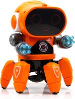 Mainan Robot Berbentuk Gurita, Robot Elektronik Berjalan dengan Gerakan Semua Arah, Lampu LED Berkedip & Musik untuk Anak-Anak