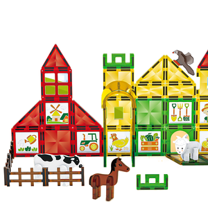 Bán buôn 80 cái 3D gạch từ động vật có hình dạng nam châm đồ chơi trẻ em khối xây dựng thiết lập với đầy màu sắc sơn keo - Product Image 1