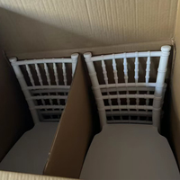 Chaises Chiavari blanches en résine plastique empilables de haute qualité pour enfants, vente en gros