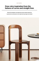 Chaise de salle à manger nordique minimaliste Rey en bois massif, chaise domestique vintage à dossier incurvé, panneau MDF, mobilier d'appoint pour la famille