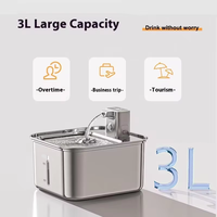 Distributeur d'eau pour animaux Elecpet 3L304 en acier inoxydable, longue autonomie, filtration multiple, alimentation en eau programmée, ultra silencieux, étanche