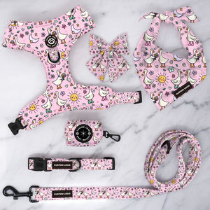 Arnés de perro de flores artísticas, accesorios personalizados para cachorros, cubierta de logotipo de marca personalizada, Collar de perro, correa a juego deseable - Product Image 2