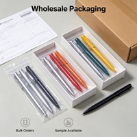 Stylo bille en métal aluminium avec corps laqué, accessoires métalliques, logo personnalisé, cadeau promotionnel