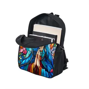 <span class=keywords><strong>Sac</strong></span> à <span class=keywords><strong>dos</strong></span> en polyester simple à imprimé Vierge <span class=keywords><strong>Marie</strong></span> pour garçons/filles, enfants, sacs d'école 3D de dessin animé, 20-35L - Product Image 4