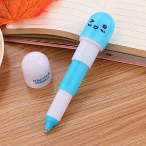 Promotional Novelty Small Retractable Capsule Pill Shape Cute Ballpoint <b>Pen</b> Vitamin Ballpen for Kids - Product Image 1
