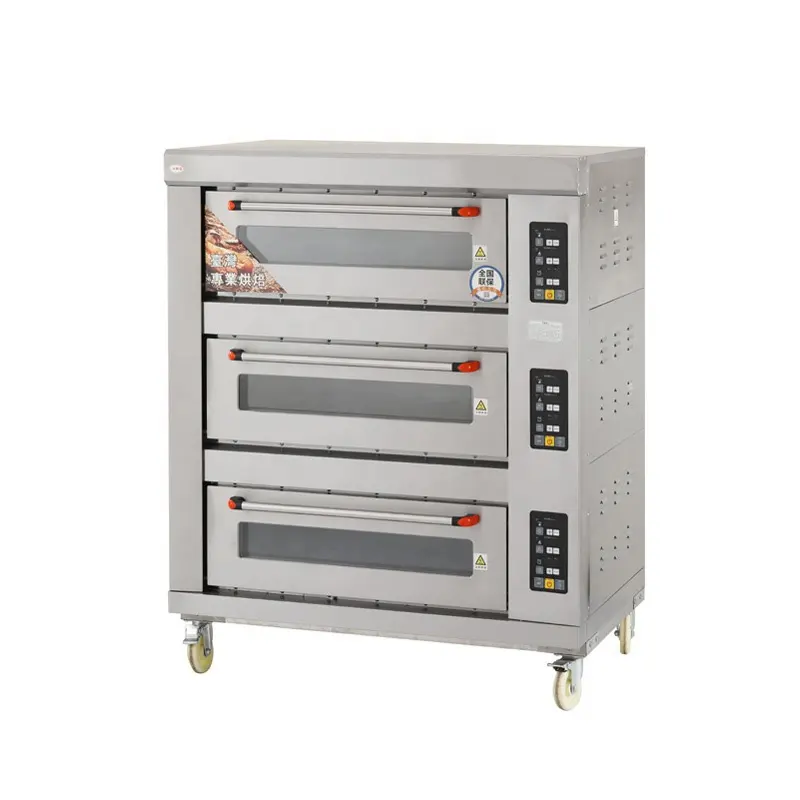 Commerciële Gas Pizza D Deck Oven Bakkerij Machine Bakkerij Oven Met Stoomfunctie