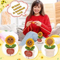 Peluche tournesol au crochet Overcame - Cadeau inspirant et amusant pour anniversaire, fête des Mères, pour femmes, hommes, maman, meilleure amie - Idée cadeau unique