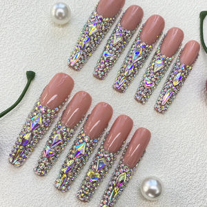 <span class=keywords><strong>Uñas</strong></span> Postizas Acrílicas Desmontables con Diseño <span class=keywords><strong>de</strong></span> Bailarina Pintadas a Mano, Venta al por Mayor, 10 Piezas, <span class=keywords><strong>Uñas</strong></span> Extra Largas Hechas a Mano - Product Image 2