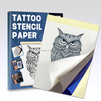 Lot de papier pour pochoirs de tatouage pour impression thermique – Feuilles de transfert professionnelles pour la production en studio