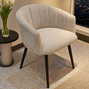 Ghế đệm nhung hiện đại sang trọng ST-8889 màu trắng, chân kim loại, dùng cho phòng khách, nội thất gia đình, thoải mái. - Product Image 1