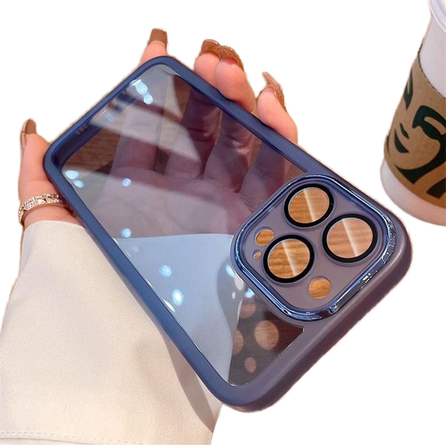 Shockproof Bumper TPU Phone Case for 17/16/15/14/13/12 Lens Protection Ins Style Electroplated