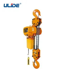 ULIDE 7.5Ton üç satır en çok satan inşaat ekipmanları elektrik kablosuz uzaktan kumanda ile vinç zinciri 1 Ton 2 Ton