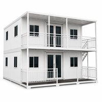 Casa Contenedor Prefabricada de Dos Pisos Personalizada, Apartamento Modular con Balcón para Hotel, Dormitorio y Edificio de Oficinas
