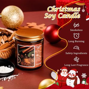 4er-Pack Weihnachtlich Duftende Soja-Kerzen Geschenkset für Frauen Männer Feiertagsraumduft Baum Gewürz Kekse - Product Image 2