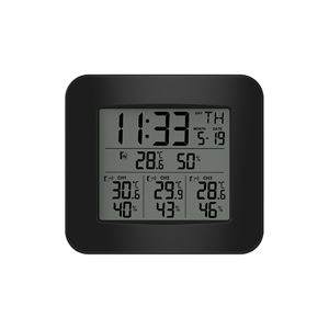 Thermomètre intérieur/extérieur numérique radiocommandé avec affichage de l'heure Trois capteurs pour utilisation en entrepôt domestique Fabriqué en plastique durable - Product Image 5