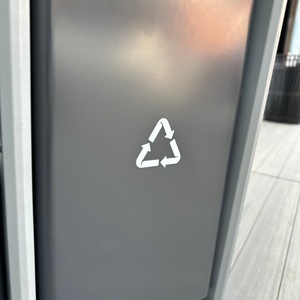 Modern <b>Dual</b> Compartment Outdoor Trash Can with Recycling <b>Bin</b> Metal Public Waste <b>Bin</b> for Parks Hotels & Commercial Use - Product Image 3