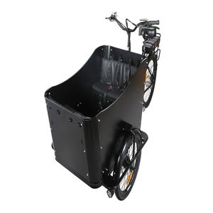 Vélo cargo électrique à 3 roues avec moteur <span class=keywords><strong>de</strong></span> moyeu <span class=keywords><strong>Bosch</strong></span>, remorque, tricycles, cadre <span class=keywords><strong>de</strong></span> bicyclette pour le transport des enfants avec 2 sièges avant, bon marché - Product Image 1