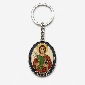 Porte-clés Catholique Personnalisé en Gros de Haute Qualité, Breloque Croix Religieuse Sainte, Souvenir de Foi Catholique pour Croyants - Product Image 2