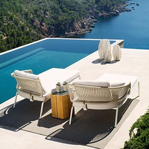 Chaise de <span class=keywords><strong>playa</strong></span> al aire libre, tumbonas de jardín, Villa, junto a la piscina, cuerda tejida, sillas de <span class=keywords><strong>playa</strong></span> de aluminio - Product Image 3