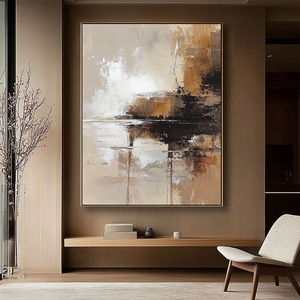 Tableau d'art paysager moderne, peint à la main à l'<span class=keywords><strong>acrylique</strong></span>, sur toile neutre, art mural abstrait pour salon - Product Image 3