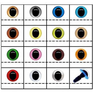 Yeux de chat en plastique transparent bleu jaune cristallin <span class=keywords><strong>pour</strong></span> jouets en <span class=keywords><strong>peluche</strong></span> - Product Image 5