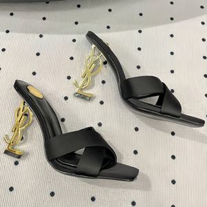 Sandalias de Tacón Alto de Cuero Genuino Transpirables para Mujer, de Alta Calidad, Elegantes, para Fiestas, de Marca, para Verano - Product Image 4