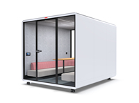 Cabine de travail acoustique moderne en acier OMNI, insonorisée, avec système intégré d'éclairage et de ventilation