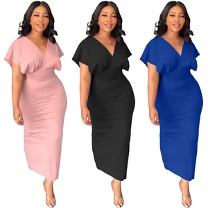 fashion office lady women clothing african style casual v neck dress design women outfit for women clothing loose vintage