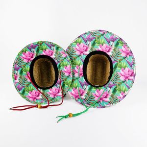 Chapeau de soleil unisexe écologique à imprimé floral pour l'été, la plage, les vacances, les activités de plein air, le cyclisme, les loisirs, le sauveteur, en paille, sombrero - Product Image 6