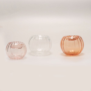 Porte-bougie en verre borosilicate de luxe transparent de haute qualité soufflé à la main - Product Image 1