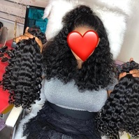 Cheveux Indiens Bouclés Bruts, Lot de Mèches d'Extensions de Cheveux Humains Indiens Naturels en Gros, Paquets de Cheveux Bruts Indiens du Fournisseur