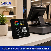 Carte de membre intelligente en acrylique SIKA avec puce NFC et code QR pour restaurants, cafés, hôtels, salons, barbiers, et plaque de table personnalisée