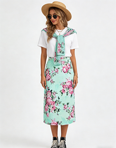 Falda Midi Talla Grande para Mujer |   Cintura ajustable, tela cómoda de seda de leche |   Diseño en A que favorece la figura - Product Image 1