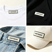 Étiquettes tissées côtelées personnalisées à coudre, double face, pour vêtements et vestes, faible MOQ, directement de l'usine