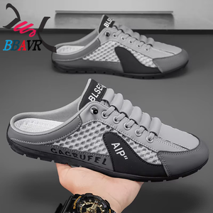 Chaussures d'été pour hommes, mules en maille à bout rond, respirantes, sans talon, nouveau style 2025, à enfiler facilement, style décontracté - Product Image 1