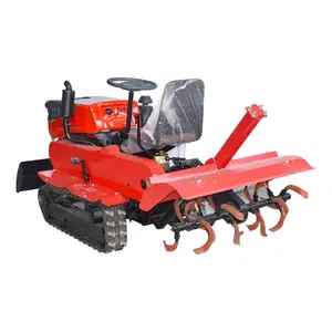 Equipamento de cultivo agrícola de jardim rotovator trator sobre esteiras cultivador