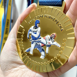 Commercio all'ingrosso a buon mercato oro personalizzato 3D in lega di zinco medaglie sportive moderno/tradizionale/antico Judo Karate <span class=keywords><strong>Taekwondo</strong></span> medaglia con Logo - Product Image 5