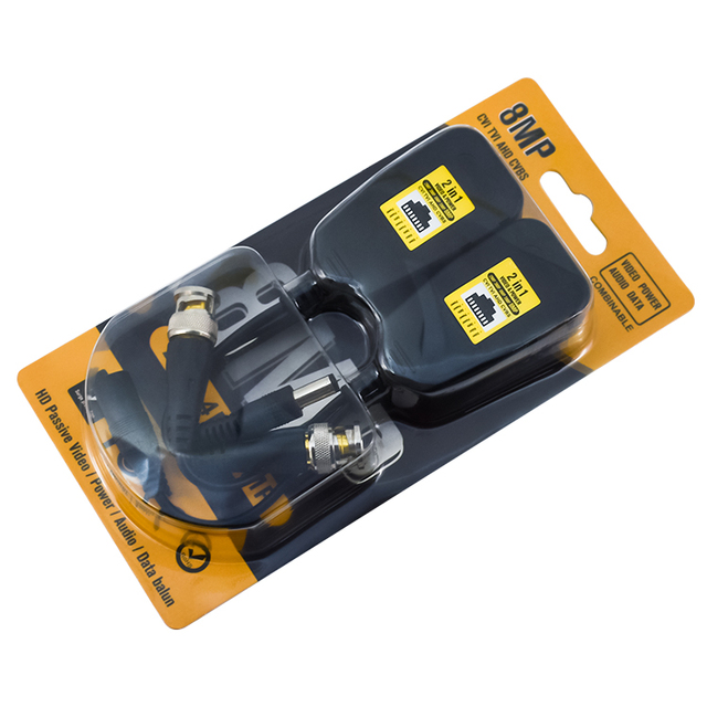 Hd Passive Video Balun With Dc Power Connector and Rj45 Utp Cat5e/cat6 Transmitter/receiver (2 in 1) Video and Power Balun
