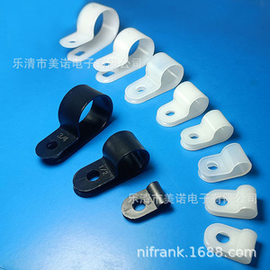 Attaches-câbles en nylon épais de type R, pinces à câble en plastique avec trou pour vis pour fils et câbles électriques - Product Image 2