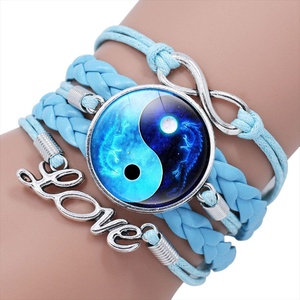 Bracelet multicouche tissé à la main pour hommes et femmes, <span class=keywords><strong>Yin</strong></span> <span class=keywords><strong>Yang</strong></span> Tai Chi, éléments chinois, bracelets à breloques à la mode, choix populaire - Product Image 2