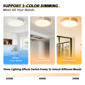 Lampu Plafon <span class=keywords><strong>LED</strong></span> Modern dengan Penutup Akrilik untuk Kamar Tidur, Ruang Tamu & Ruang Belajar, Suhu Warna Dapat Disesuaikan - Product Image 6