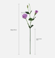 Bouquet de fleurs artificielles en soie Eustoma en gros, arrangement de fleurs artificielles Lisianthus à longue tige pour la décoration florale de mariage