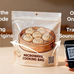Logotipo y Código QR de Tamaño Personalizado para Rastreabilidad 135 ° Bolsa Esterilizada Apta para Microondas para Tofu, Guisos de Verduras y Comidas a Base de Plantas, Bolsa Retortable - Product Image 6