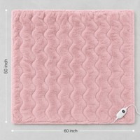 Plaid chauffant double couche en fausse fourrure de lapin et flanelle, 50x60 pouces, surdimensionné, lavable, certifié FCC, vente en gros directe usine