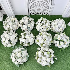 Nuevo Diseño, Bola de Flores Artificiales al por Mayor, Arreglo de Peonías Blancas para Decoración de Bodas y Centros de Mesa - Product Image 6